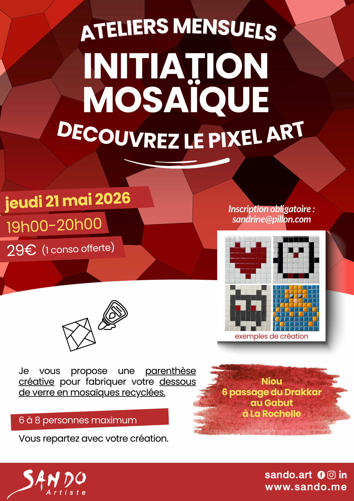 Ateliers d'initiation à la mosaïque Pixel Art